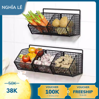 Giỏ Đựng Hành Tỏi Treo Tường - Kệ Nhà Bếp Siêu Dính