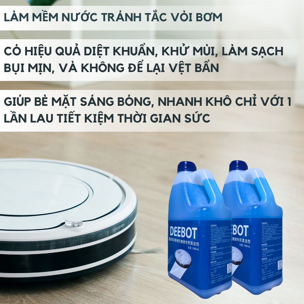 Nước lau sàn robot hút bụi lau nhà - Nước lau nhà hút bụi DEEBOT chuyên dụng cho robot Eco vacs, dreame, xiao mi,...