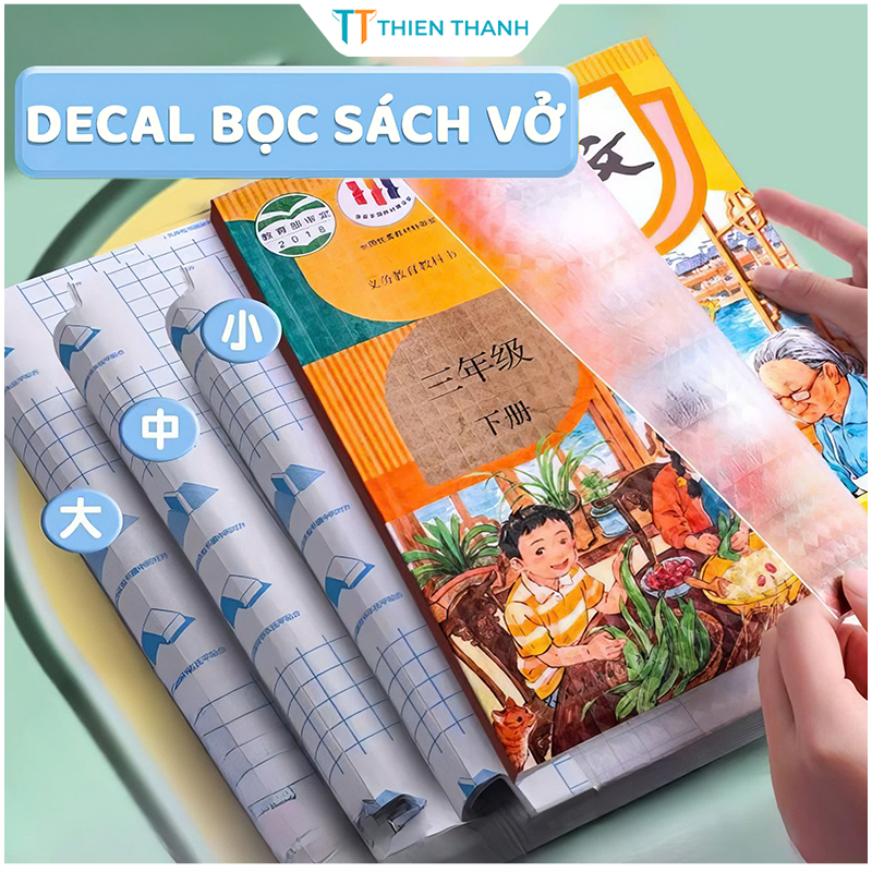 Decal Bọc Sách Bọc Vở Chống Nước Chống Bụi 10 Tờ Trong Suốt Dễ Dán Nhiều Kích Thước