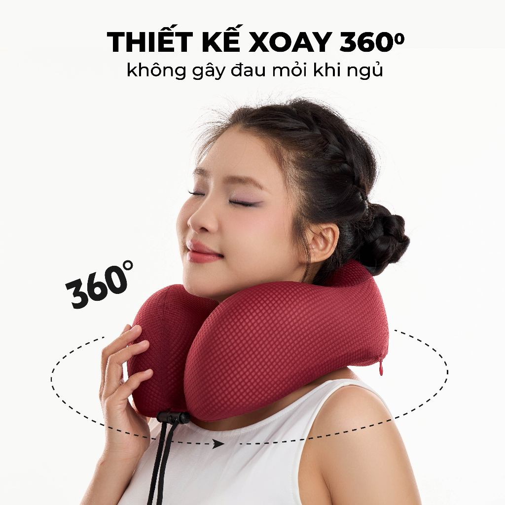 Ảnh Gối cổ du lịch/văn phòng MIAvn TA33217 - Ruột êm vỏ mềm chống mỏi cổ - Hàng Cao Cấp Chính Hãng 4