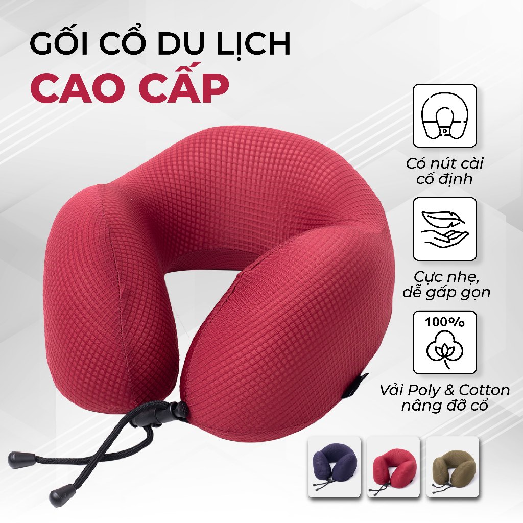 Ảnh Gối cổ du lịch/văn phòng MIAvn TA33217 - Ruột êm vỏ mềm chống mỏi cổ - Hàng Cao Cấp Chính Hãng 1