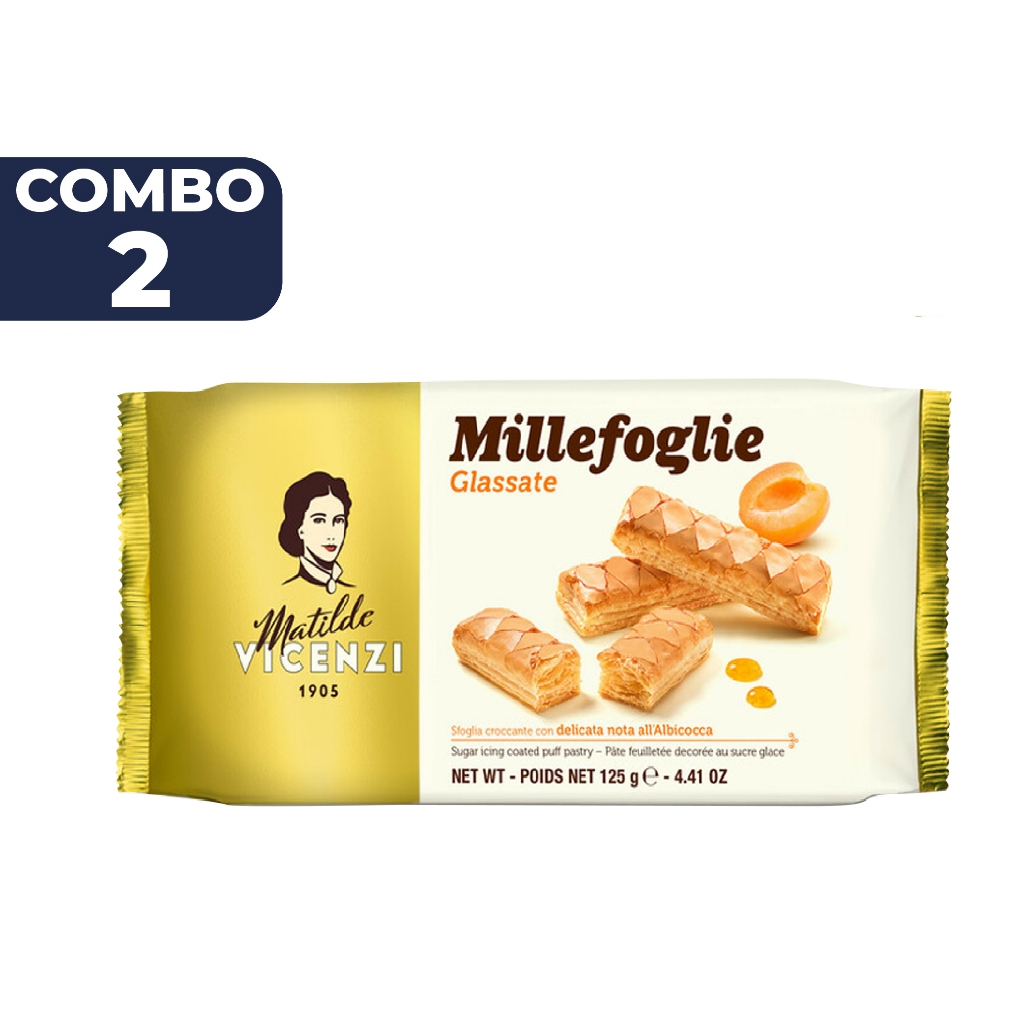 Ảnh Bánh phồng giòn phủ đường và phủ mơ nhuyễn Vicenzi Millefoglie Ditalia Glassate Ý 125g 1