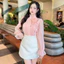 Áo sơ mi nữ tơ cổ bèo dây hoa style hàn quốc A2463 Kymie