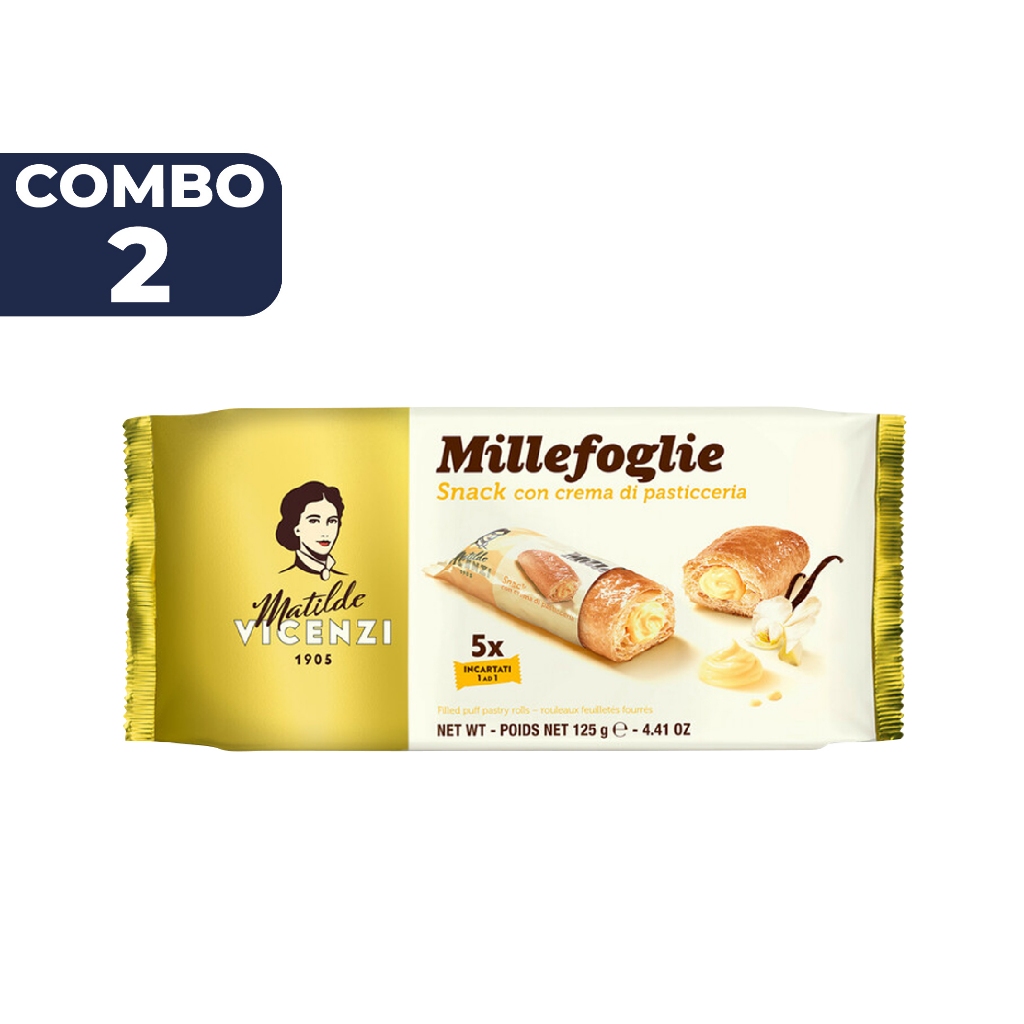 Ảnh Bánh puff pastry cuộn kem Pastry Cream Millefoglie D'Italia MiniSnack nhập khẩu Ý 125g 1