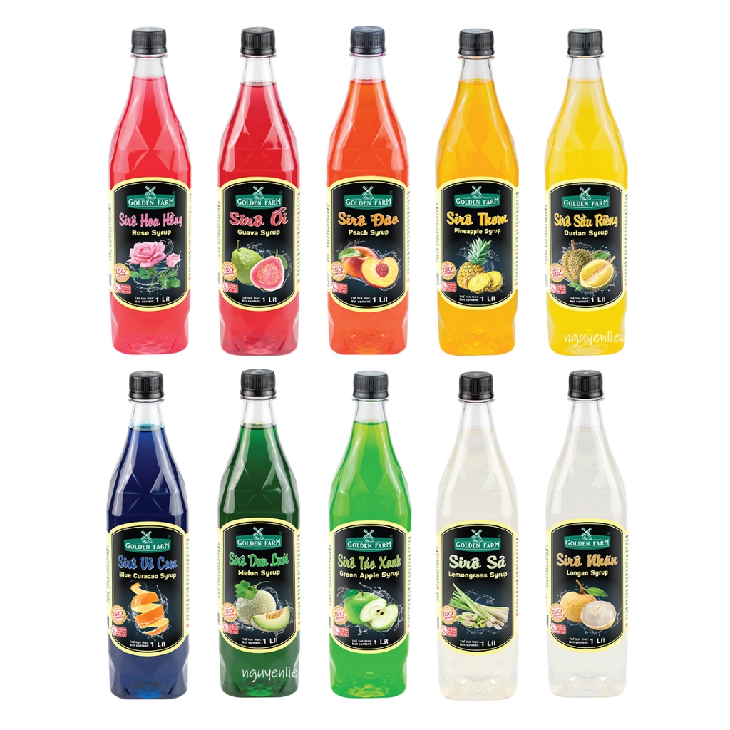Siro Golden Farm chai 1L (Nhiều mùi)