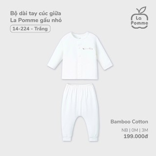 La pomem AW2024 BST sơ sinh  La Pomme gấu nhỏ -Trắng bé gái cho bé