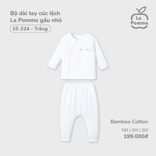 La pomem AW2024 BST sơ sinh  La Pomme gấu nhỏ -Trắng bé gái cho bé