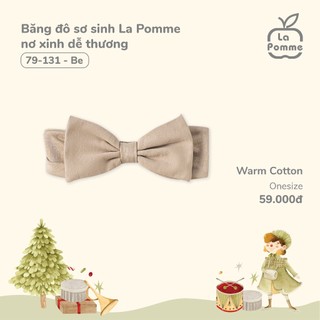 La pomme AW2024 Body dài tay La Pomme ấm áp dễ thương - Be, băng đô 0-12m