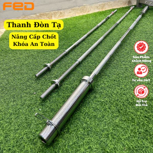 Thanh Đòn Tạ Phi 25mm, Tạ Thanh Đòn Chất Liệu Thép Mạ Inox Dài 1m2/1m5/1m8 Chịu Tải Lên Đến 100KG