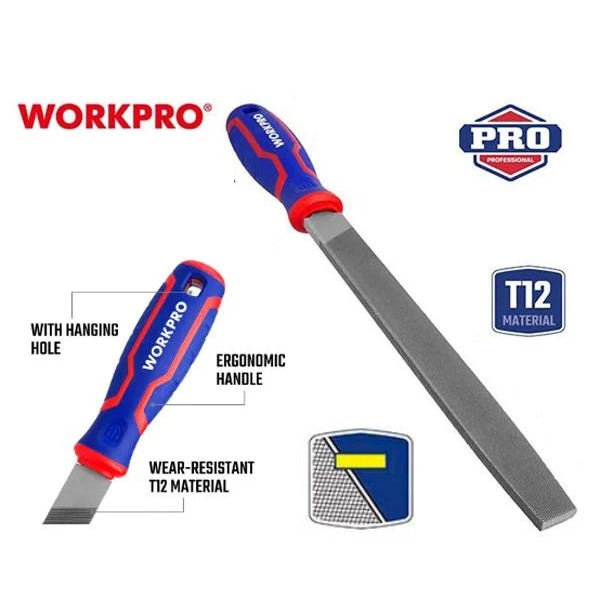 Dũa thẳng dẹt 200mm 8 inch WP251001 - 250mm 10 inch WP251002 - thương hiệu WORKPRO top 2 thế giới - Hàng chính hãng