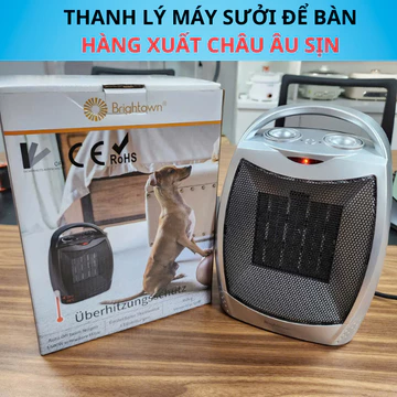 Máy sưởi gốm, Quạt sưởi gốm để bàn công suất 1500w, Máy sưởi mini xách tay sưởi văn phòng