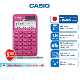 Máy Tính Bỏ Túi Casio SL-310UC (10 Số) Chính Hãng - Màu Pastel Trendy, Tích Hợp Tính Thuế TAX & Thời Gian