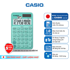 Máy Tính Bỏ Túi Casio SL-310UC (10 Số) Chính Hãng - Màu Pastel Trendy, Tích Hợp Tính Thuế TAX & Thời Gian