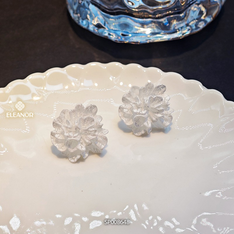 Bông tai cô dâu nữ chuôi bạc 925 Eleanor Accessories hình hoa phụ kiện trang sức khuyên tai 8648