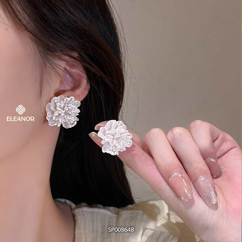 Bông tai cô dâu nữ chuôi bạc 925 Eleanor Accessories hình hoa phụ kiện trang sức khuyên tai 8648