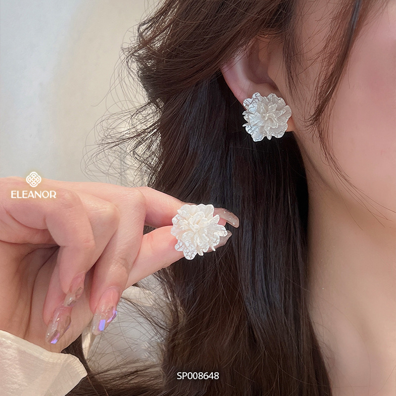 Bông tai cô dâu nữ chuôi bạc 925 Eleanor Accessories hình hoa phụ kiện trang sức khuyên tai 8648