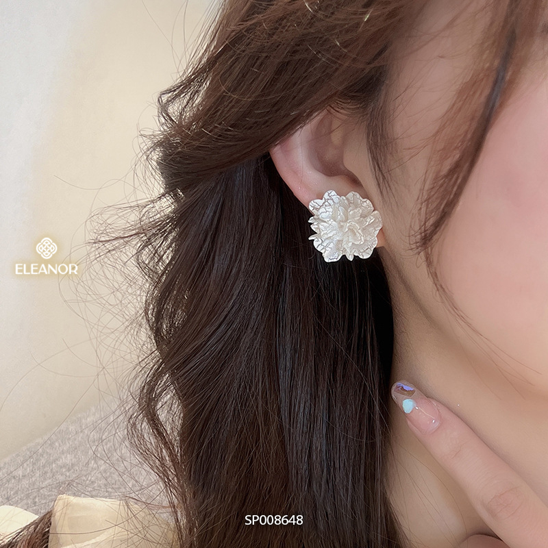 Bông tai cô dâu nữ chuôi bạc 925 Eleanor Accessories hình hoa phụ kiện trang sức khuyên tai 8648