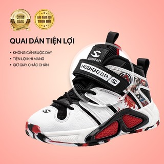 Giày bóng rổ khóa dán Hobibear GS8636G đế cao siêu nhẹ và bảo vệ chân chống va đập
