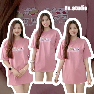 Áo thun nam nữ tay lỡ mẫu DONUTS form rộng cotton khô 3158