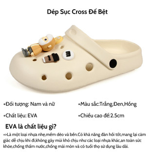 Dép sục nam nữ đế bệt cao 2.5cm,sục cao cấp chất liệu EVA nhẹ hottrend