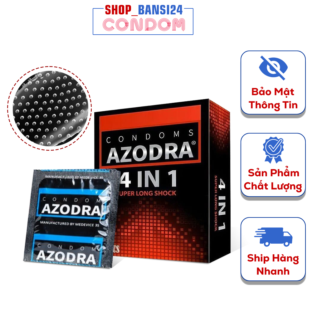 Bao Cao Su Gân Gai Azodra 4 In 1 Long Shock, Bcs Siêu Mỏng, Nhiều Gel ...