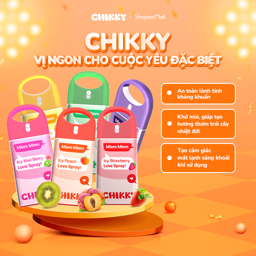 Ảnh Xịt thơm CHIKKY, Xịt ngon mùi trái cây vị hoa quả the mát, Xịt vùng kín MEE NATURAL 1