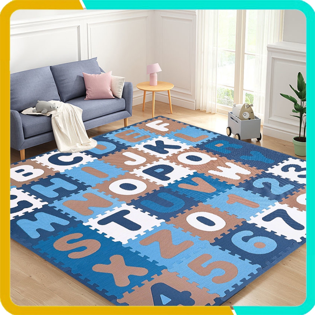 Thảm xốp cho bé 36 tấm (26 chữ cái + 10 chữ số)- Kích thước mỗi tấm 30x30x1cm-Nhiều màu lựa chọn