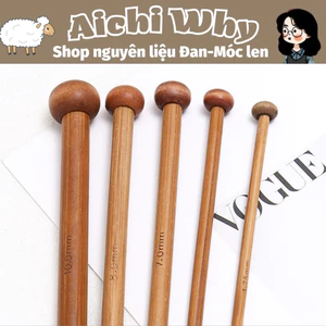 Que đan len gỗ nâu đậm 25cm,35cm dùng đan khăn,áo,mũ