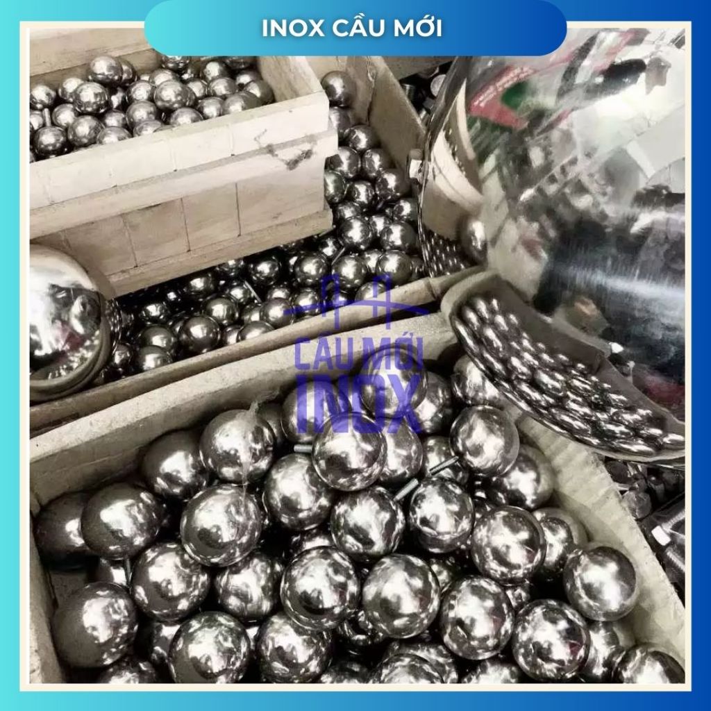 Quả cầu inox 201 trang trí cửa cổng, cầu thang (kích thước 25mm-60mm) - đẹp, bền, chất lượng cao