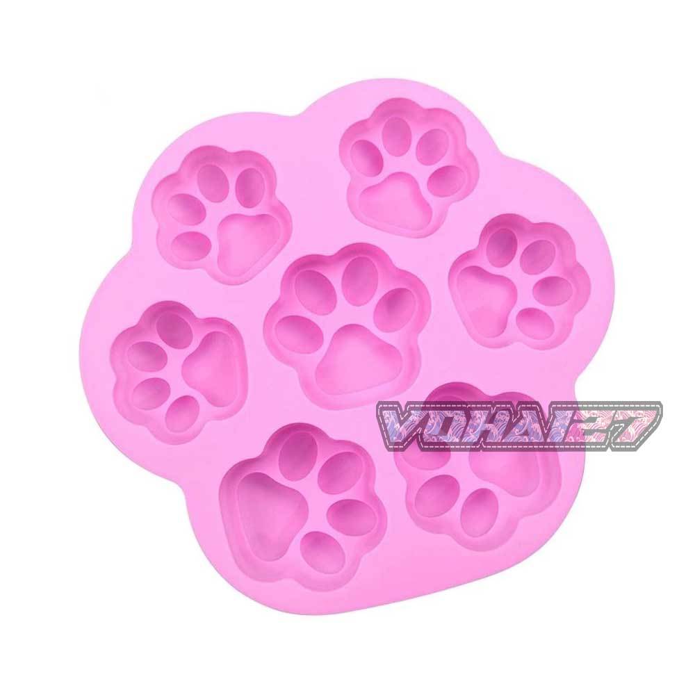 Khuôn Silicon 7 Chân Mèo 3D , Chân Chó Dễ Thương Làm Socola, Đậu Hũ Non, Thạch Rau câu, Pudding