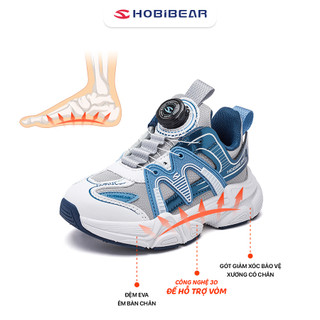Giày thời trang trẻ em Hobibear GS8655G xanh dương có đế eva cao cấp và khóa xoay tiện lợi