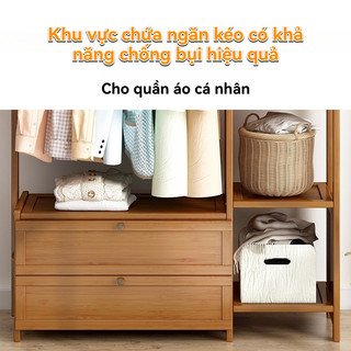 Giá treo quần áo tủ quần áo bằng gỗ có giá để đồ giá treo áo sàn tủ quần áo đứng móc treo phòng ngủ phòng khách