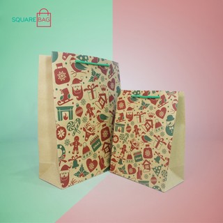 Túi giấy Kraft Noel đựng quà. Mã XMAS02