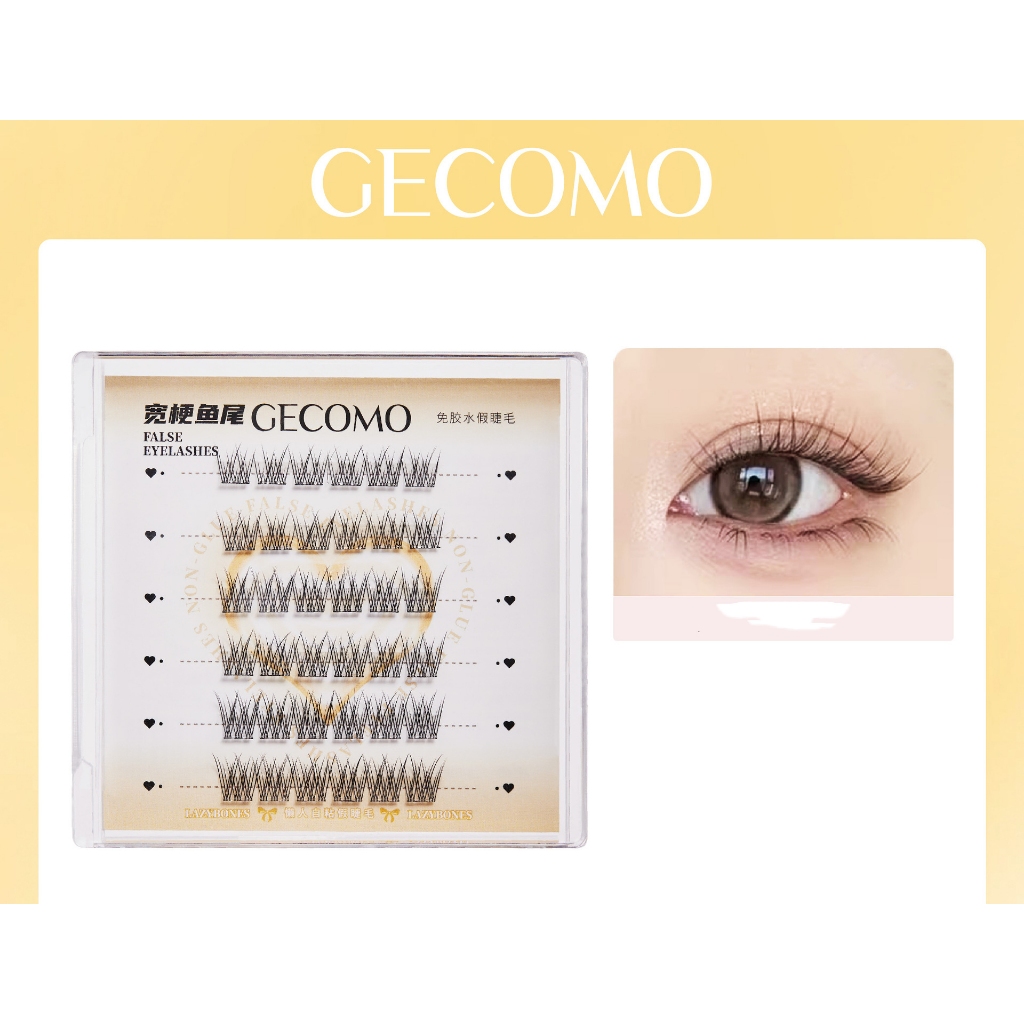 GECOMO Lông mi tự dính có keo sẵn mi lông mềm không cộm nhiều kiểu dáng| NHÍM HOUSE