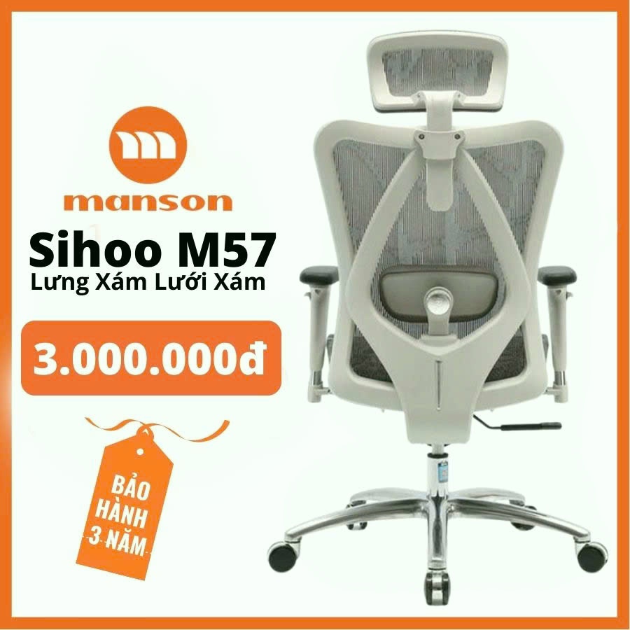 [The Manson - Hỏa Tốc 1h Nhận] Manson Foris (Tặng kê chân Lumi), SIHOO M57, M57B Ghế thiết kế công thái học Ergonomic