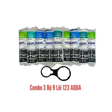 Combo 3 Bộ 9 Lõi Lọc nước 1 2 3 AQUA Chính Hãng Dùng được cho mọi loại máy lọc gia đình máy lọc nước RO