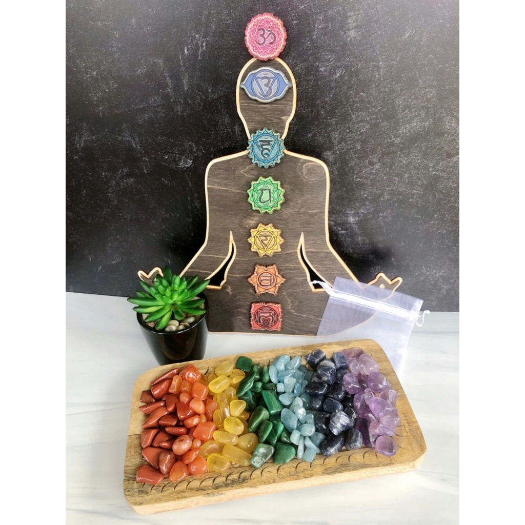 Lọ ước nguyện gồm 7loại đá quý tự nhiên,chakra riki, món quà dễ thương, thiền định, chữ a lành