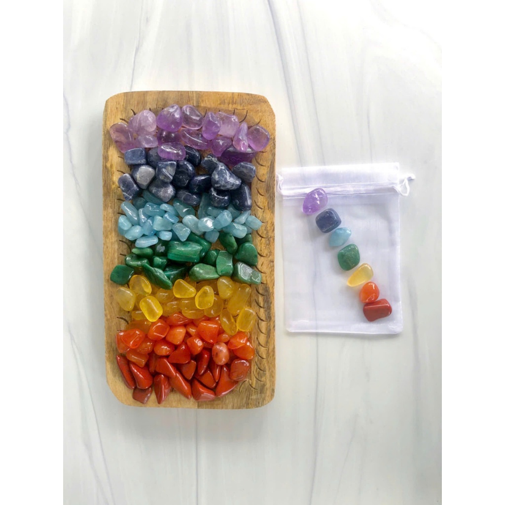 Lọ ước nguyện gồm 7loại đá quý tự nhiên,chakra riki, món quà dễ thương, thiền định, chữ a lành