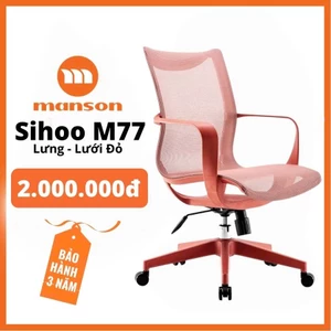 Ghế Sihoo M77 Xám, Đỏ - Thiết Kế Công Thái Học