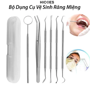Bộ Dụng Cụ Lấy Cao Răng Tại Nhà Bằng Thép Cao Cấp Không Gỉ,Lấy Vôi Răng Vệ Sinh Răng Miệng - HICKIES