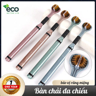 Bàn chải đánh răng đa chiều ECO, Bộ 4 chiếc lông mềm đánh bay mọi mảng bám sạch sẽ khoang miệng