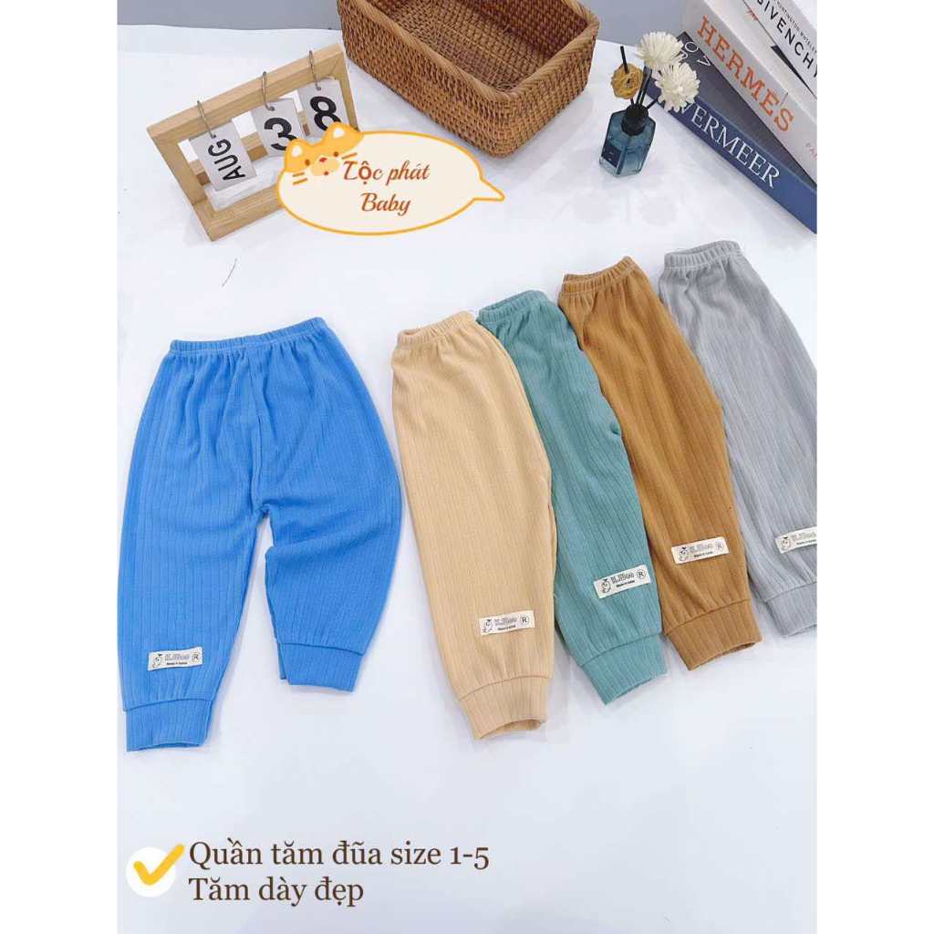 Combo 5 Quần Dài Chất Tăm Đũa Cho Bé - Đủ Size 3-18kg, Dày Dặn, Ấm Áp