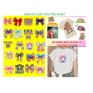 Hình ủi nhiệt in áo-hình nơ ủi áo tại nhà bằng bàn là bàn ủi-theo yêu cầu inbox shop