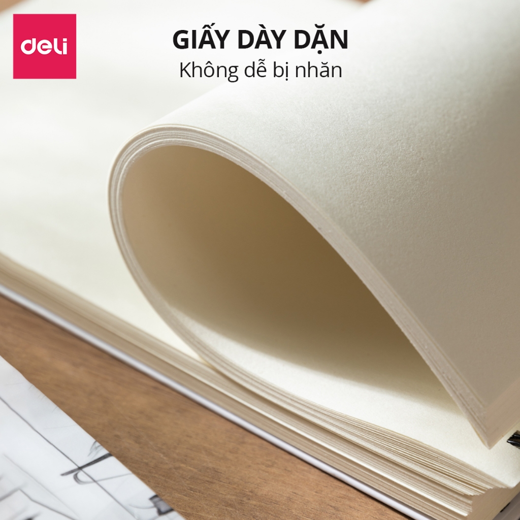 Sổ Vẽ Chuyên Dụng A3 A4 Dmast Cao Cấp Deli - 160/ 300gsm Vẽ Chì Phác Họa Sketchnote Màu Nước Cơ Bản Chuyên Nghiệp