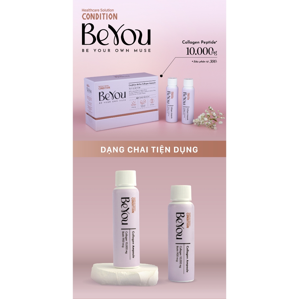 Collagen Thuỷ Phân Siêu Phân Tử CONDITION BEYOU AMPOULE 10,000MG - Thực Phẩm Bổ Sung (Hộp 10 Chai x 45ml)