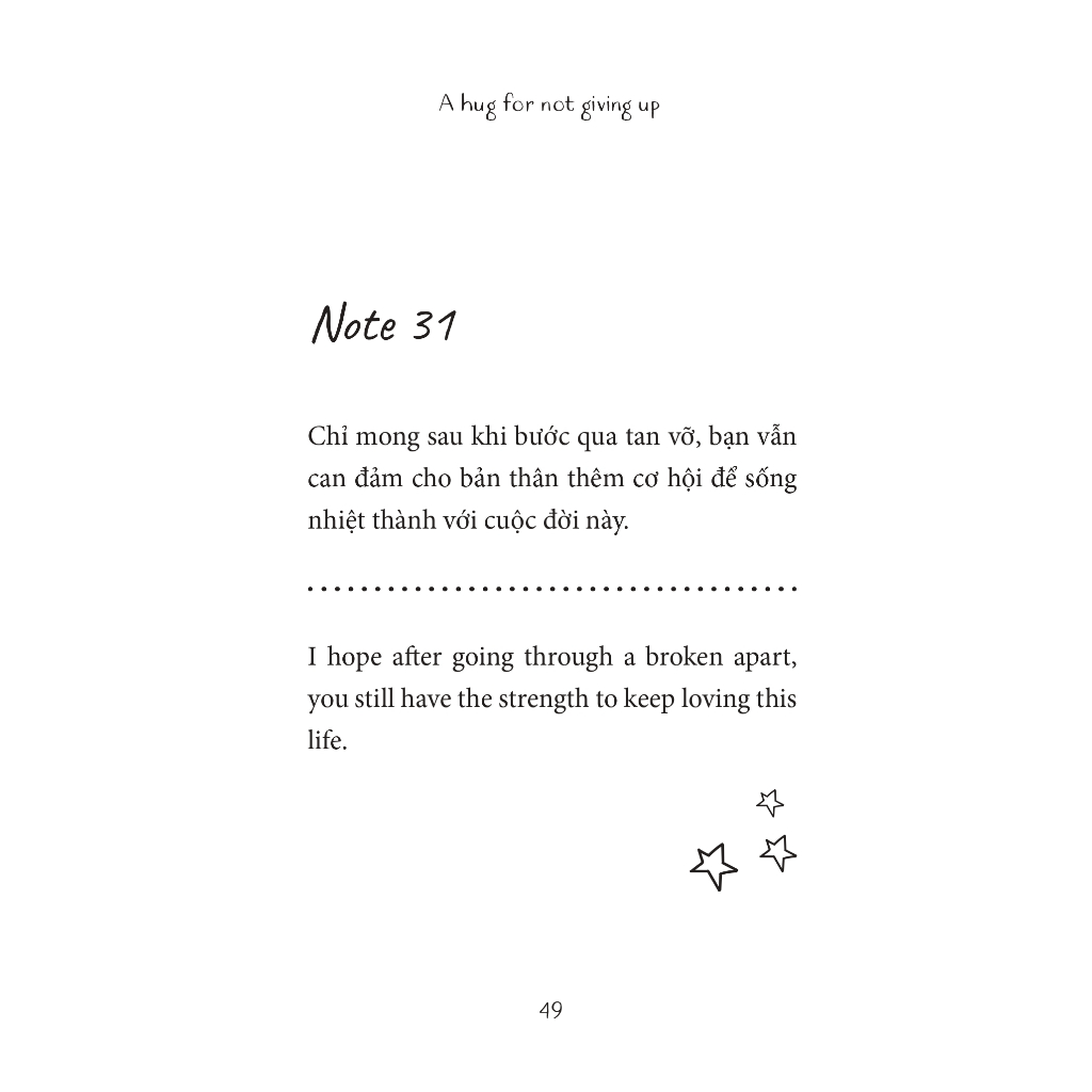 Ảnh Sách A Hug For Not Giving Up - Gửi Cậu Một Cái Ôm Vì Đã Không Bỏ Cuộc - Phiên bản song ngữ Việt Anh 4