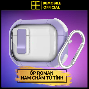 Vỏ case ốp Roman cao cấp có nam châm từ tính dành cho tai nghe air.pods 1/2/3/Pro/Pro 2 I 88Mobile