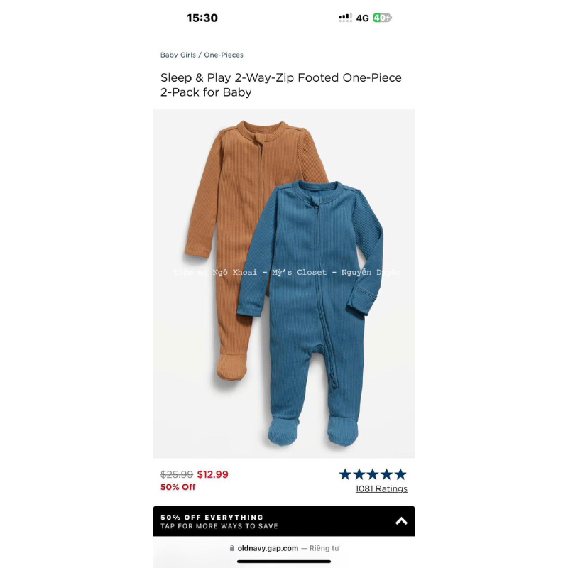 [MD143] 3-6M O.L.D N@VY Body sleep liền tất cho bé xuất xịn