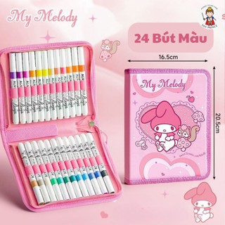 Hộp Bút Màu Acrylic Marker Hình Kuromi/Melody Dễ Thương-Bộ Bút Màu Chất Liệu Cao Cấp Không Lem Gồm 24 - 36 - 48 - 60 Bút