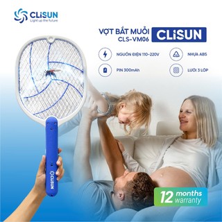 Vợt Bắt Muỗi Tiện Lợi CLISUN | Vợt Muỗi Thông Minh VM06 Trọng Lượng Nhẹ Pin Bền Bỉ 3 Lớp Chống Giật